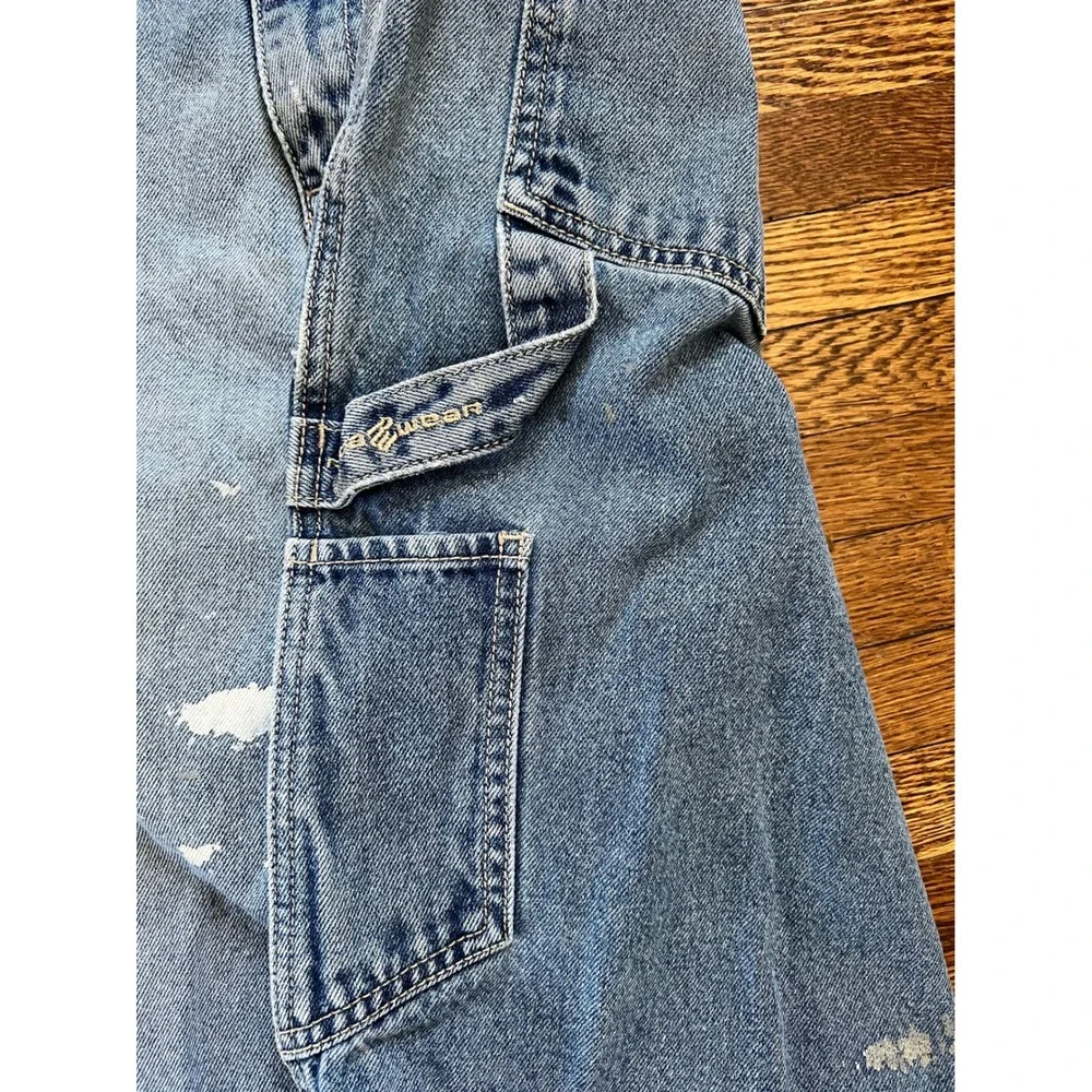 Vintage‎ Rocawear Y2K Thrashed Distressed Denim Carpenter Shorts Mens 36 Blue